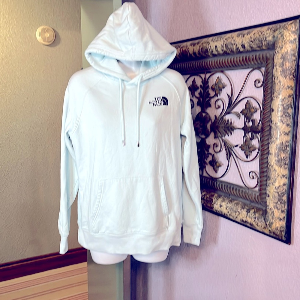 The North Face Hoodie- light green with kangaroo pocket Sz S Womens